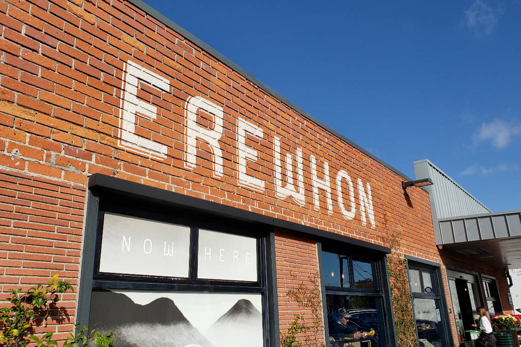 Image shows the front facade of LA-based grocer, Erewhon.