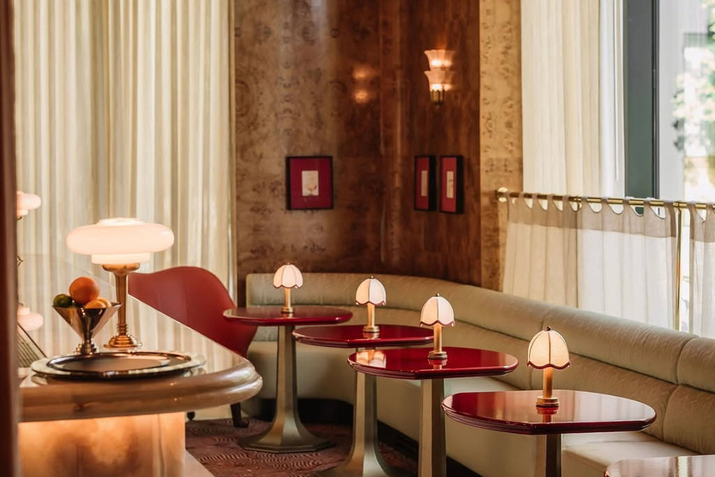 Image shows a dining space at Mamani restaurant in Dallas, Texas