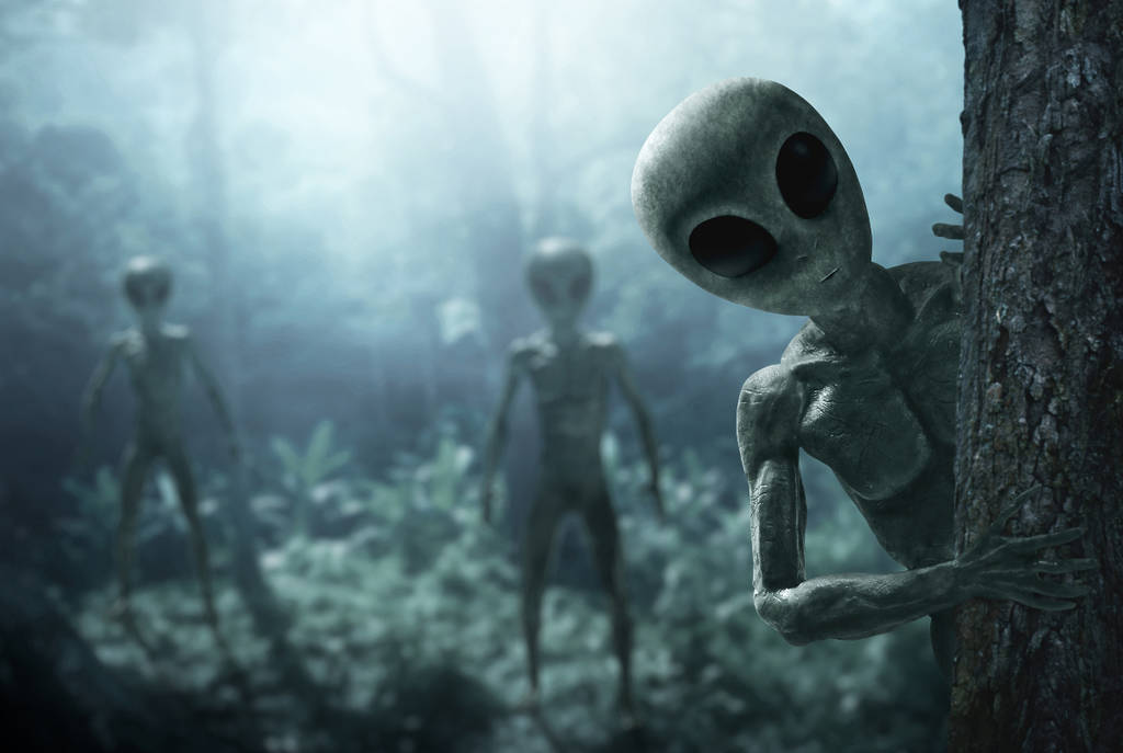 Image shows animated depictions of aliens.