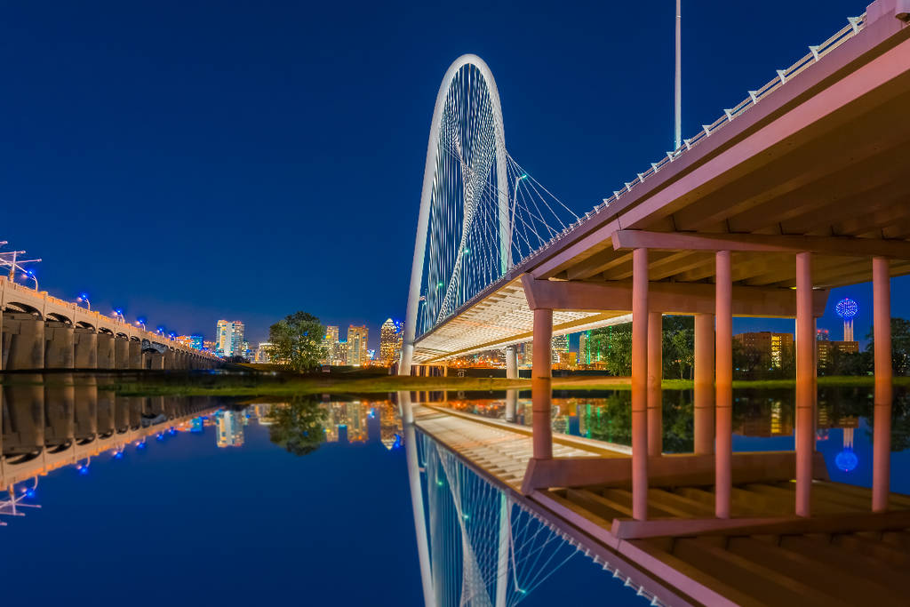 Image shows a bridge outside of Dallas.