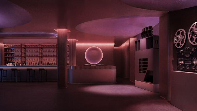 Image shows rendering of a the interior of Shyboy in Dallas.