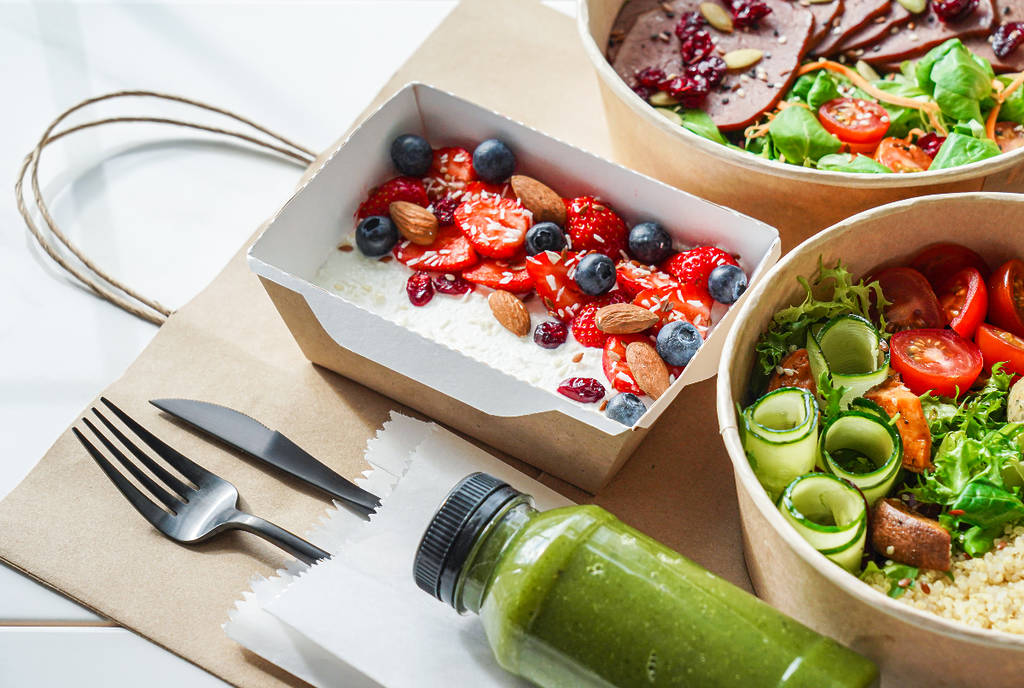 Image shows generic fruit salad plates.