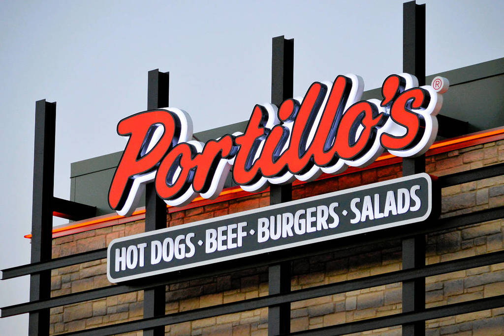 Image shows the sign of Portillo's.