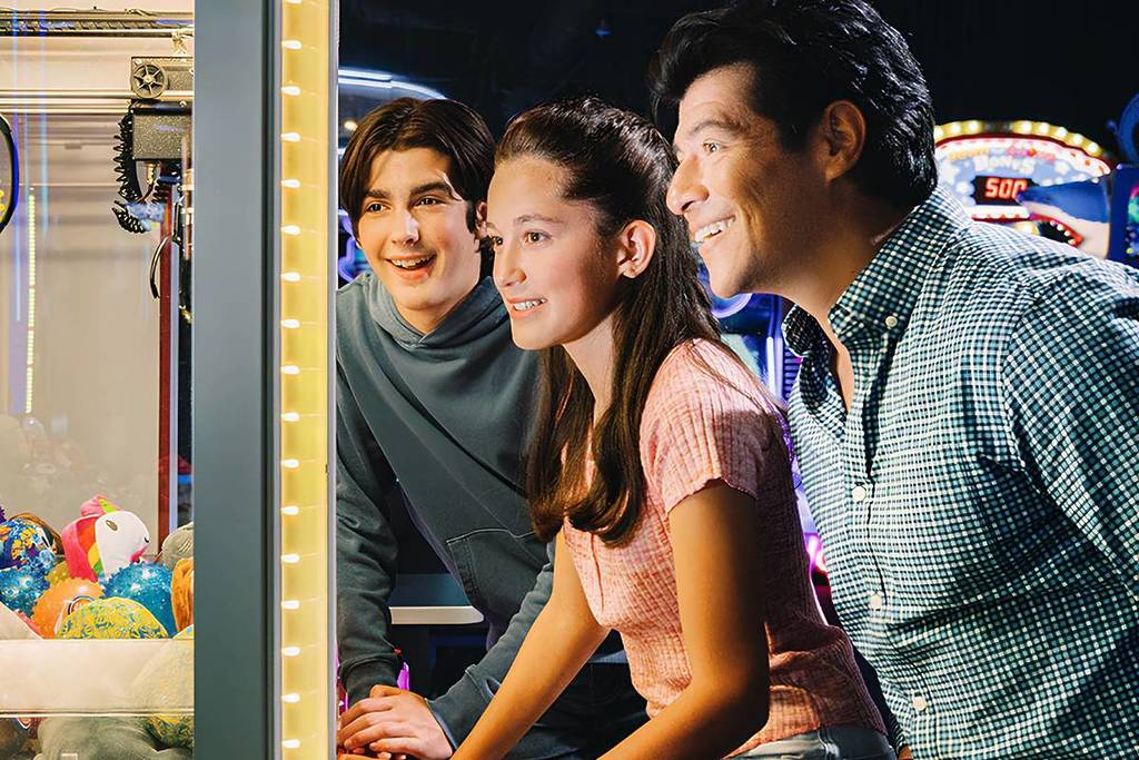 family at Dave & Buster's