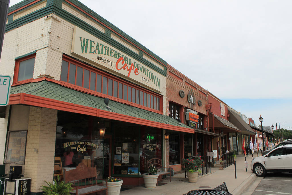 Image shows Downtown, Weatherford. 