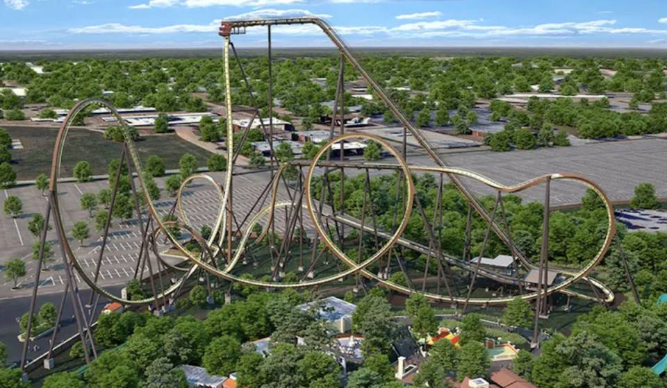La montaña rusa «giga dive» más larga y rápida del mundo se estrena en Dallas este mes de junio, con una aterradora caída de 95 grados, un enorme bucle vertical y un nuevo pueblo temático