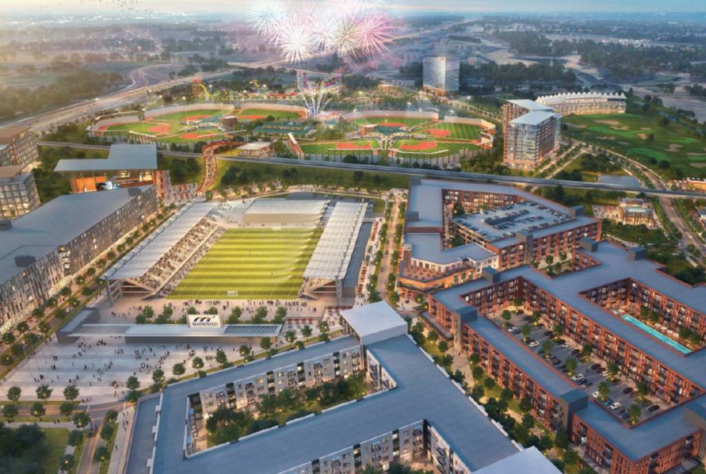 Esta ciudad del área metropolitana de Dallas-Fort Worth está construyendo un centro de ocio de 2.5 mil millones de dólares, con un estadio de fútbol profesional, conciertos en azoteas y un enorme complejo deportivo