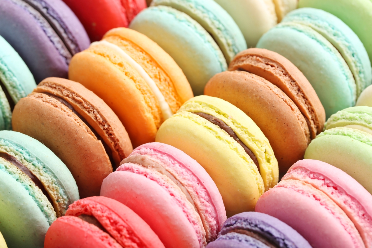 freshly baked macarons