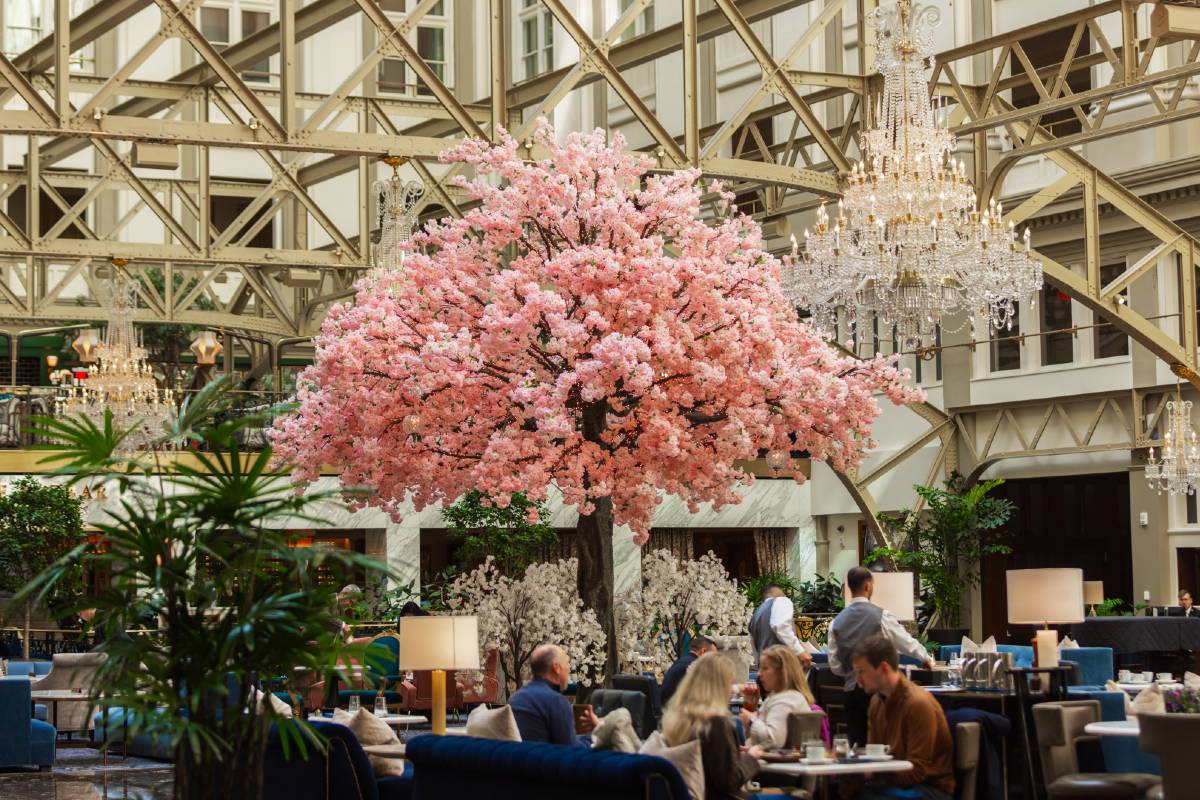 Waldorf Astoria DC cherry blossom decor