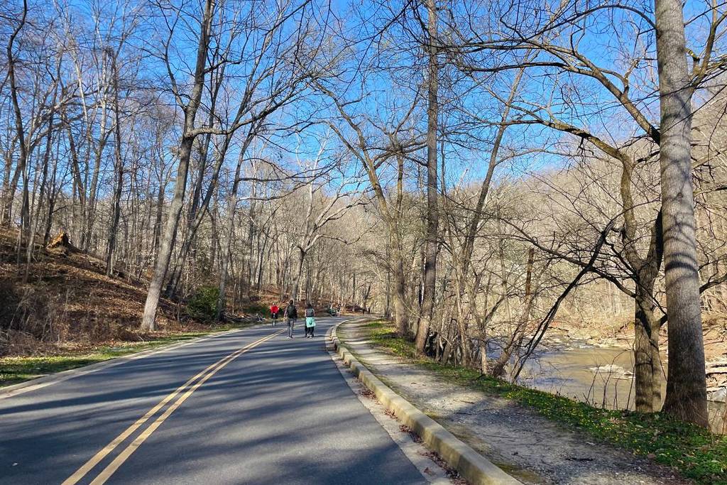 Rock Creek Park pedestrian-only road in early spring
