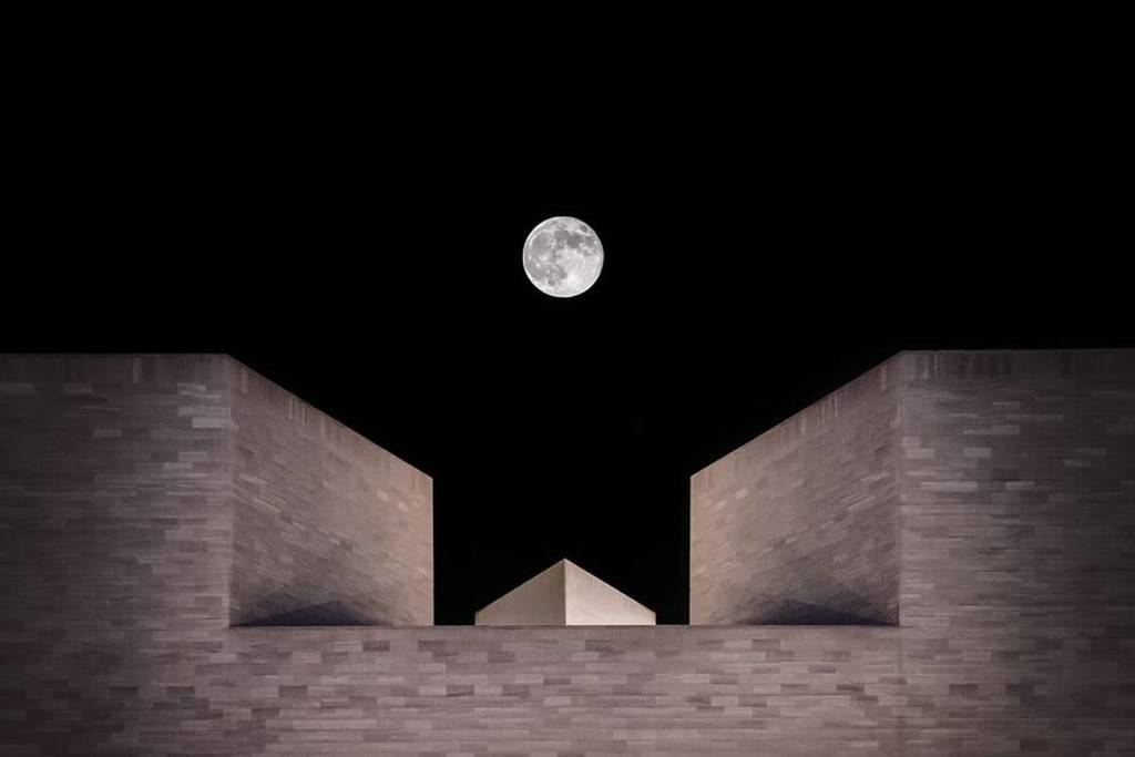 full moon above National Gallery of art