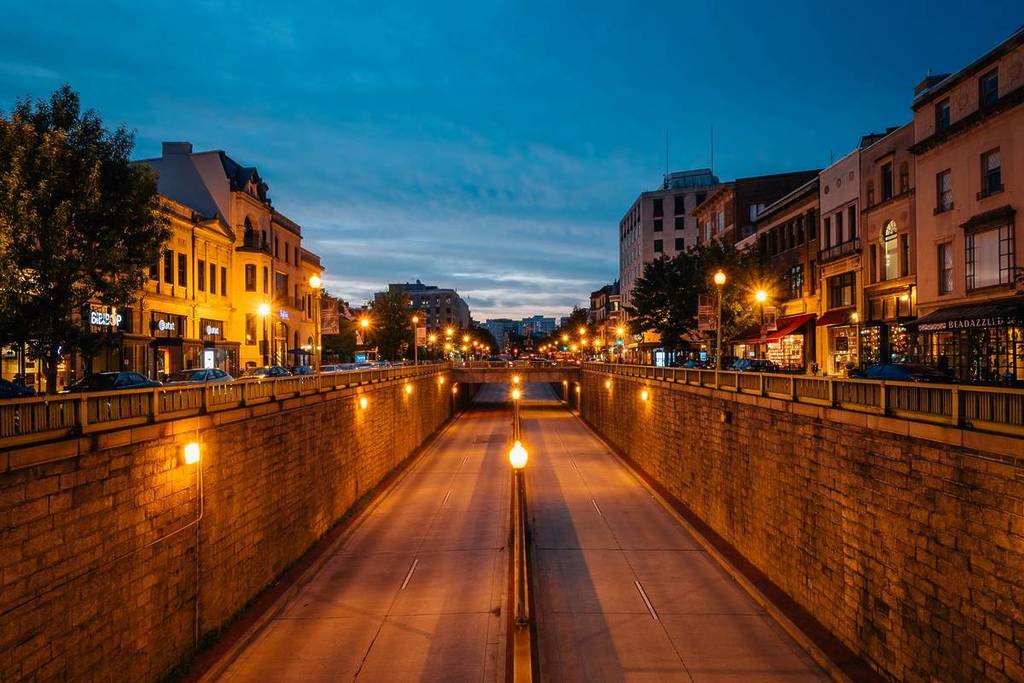 Dupont Circle underpass at night