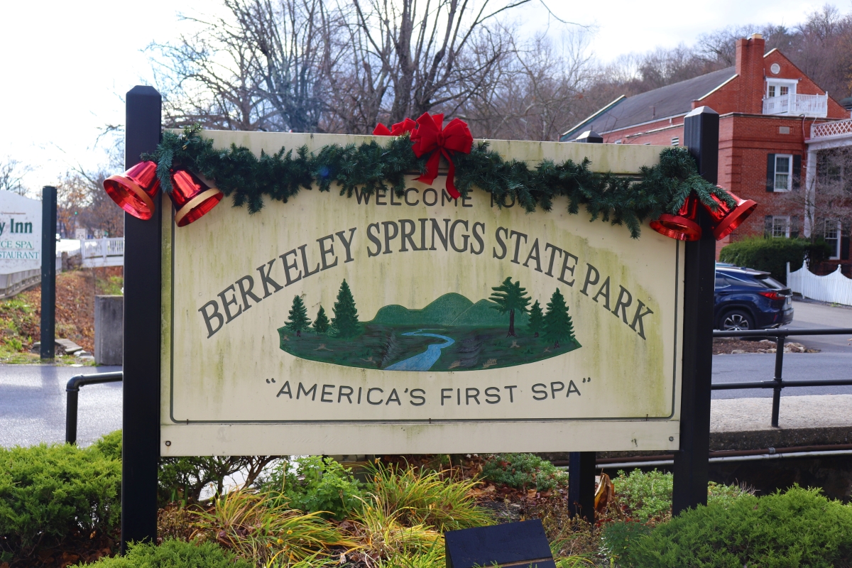 Welcome to Berkeley Spring State Park sign