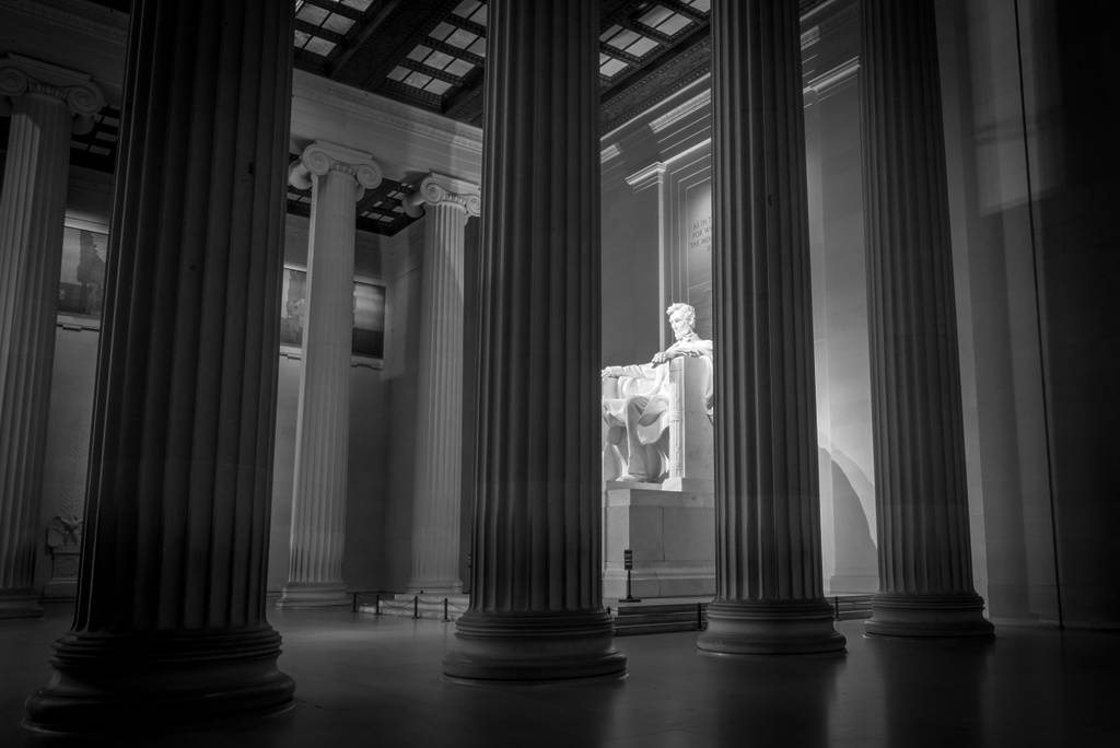 View inside Lincoln Memorial, Washington DC