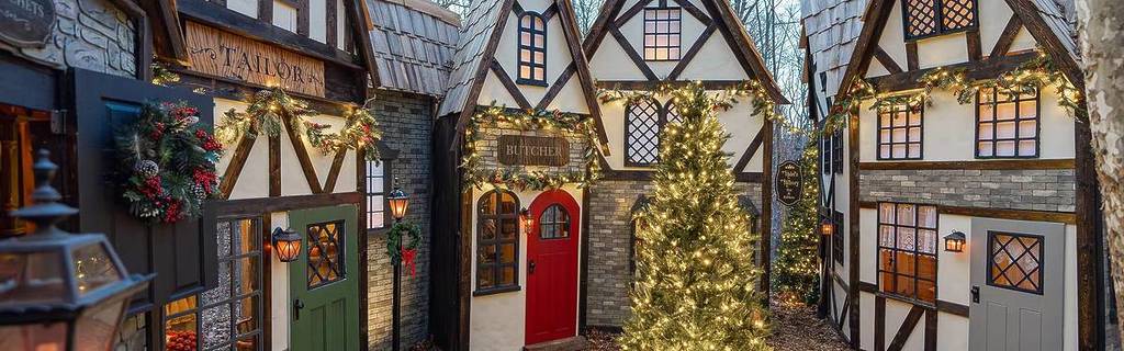 This Charming Christmas Village An Hour Away Is Free To Visit And Full Of Holiday Vendors, Christmas Trees, And Even An Enchanting Trail Lit Up With Festive Lights