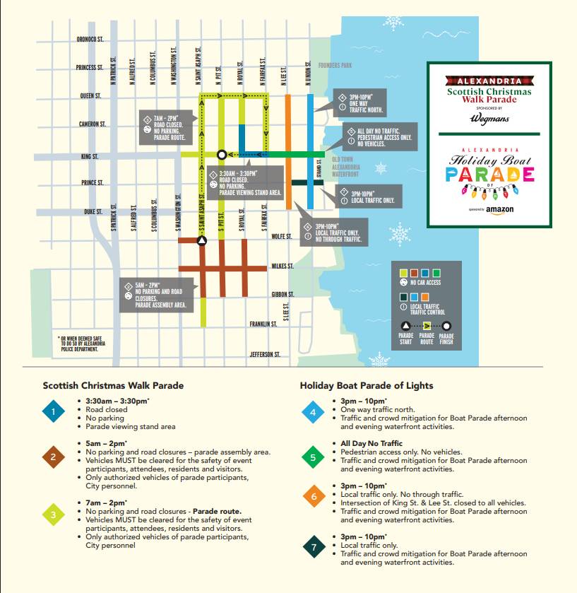 road closures for Scottish Christmas Walk Parade