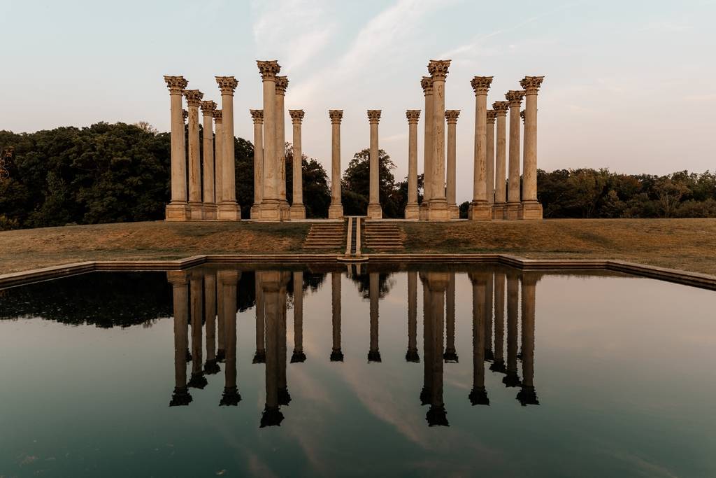 capitol columns at the u.s National Arboretum in winter