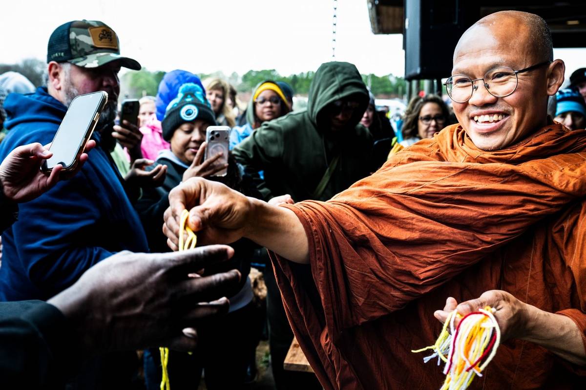Buddhist monks walk for peace