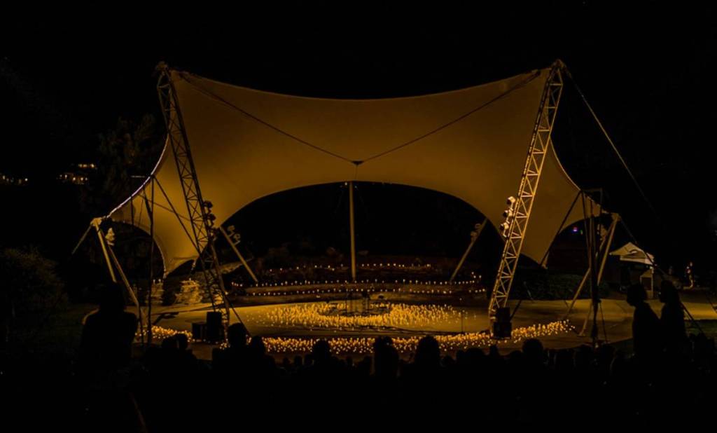 candlelit venue in tent open air in denver