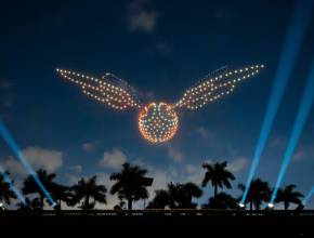 This magnificent drone show brings Harry Potter to the skies at Auraria Campus this summer featuring Audible Listening Tents