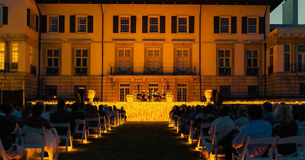 An open-air Candlelight concert at The War Memorial in Detroit