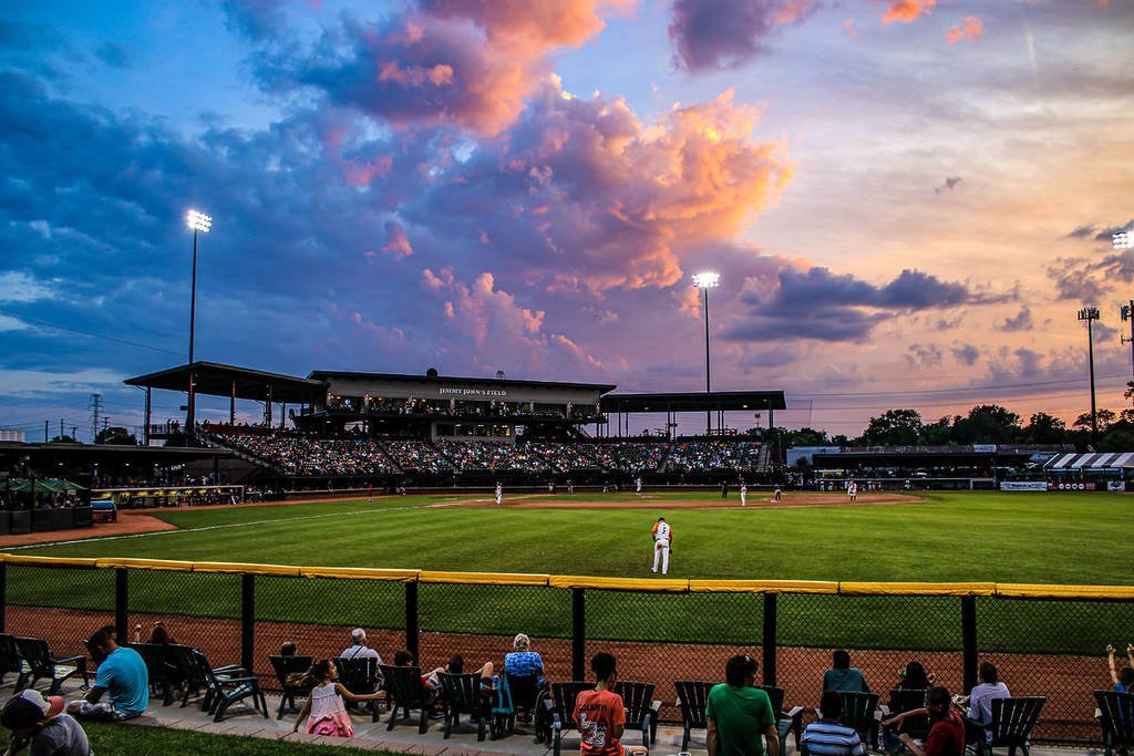 jimmy johns baseball pitch at sunset
