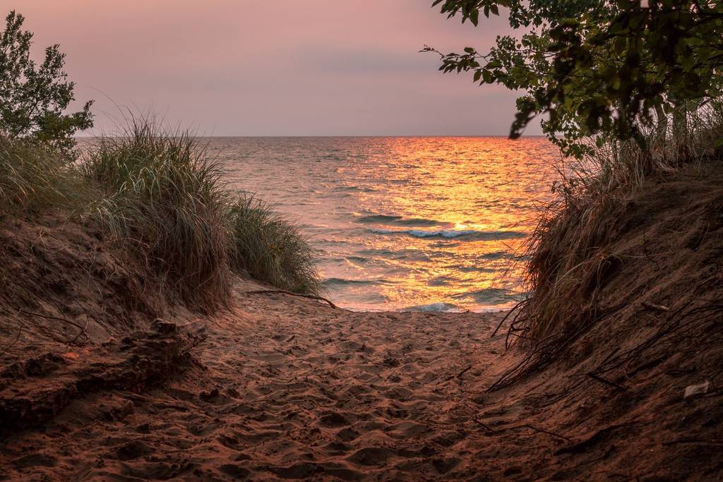 pitch black beach near detroit