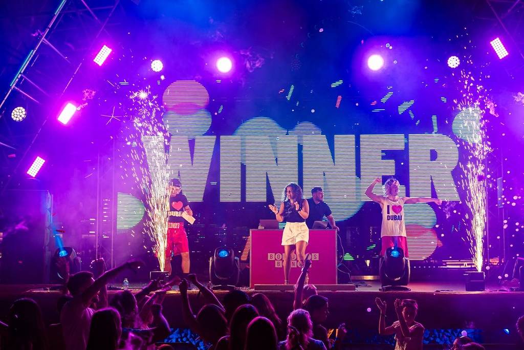 Bongo,s Bingo celebrations on stage in Dubai