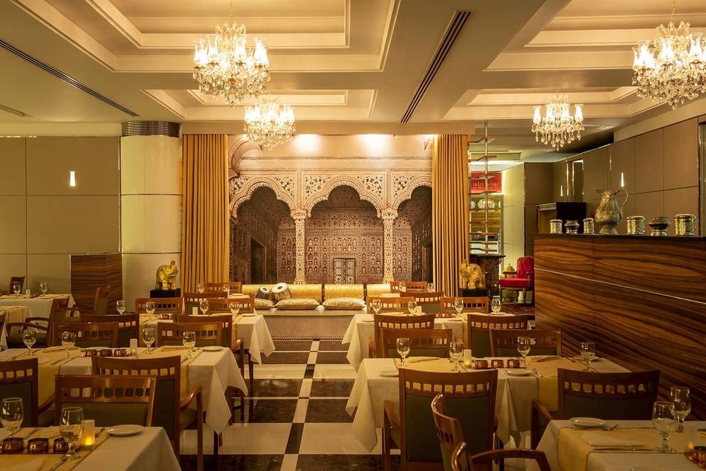 Purani Dilli restaurant interior with live music stage
