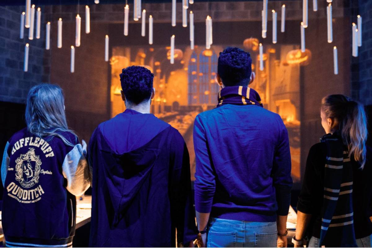 Guests stood in awe at the floating candles of the Great Hall, expertly recreated at Harry Potter: The Exhibition