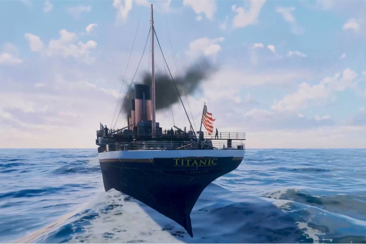 A simulation depicting the famous ship on its maiden voyage