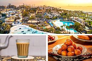 Take a sip of Karak Chai, enjoy Luqaimat desserts and then head to Wild Wadi Waterpark for an authentic Al Breej Dubai experience