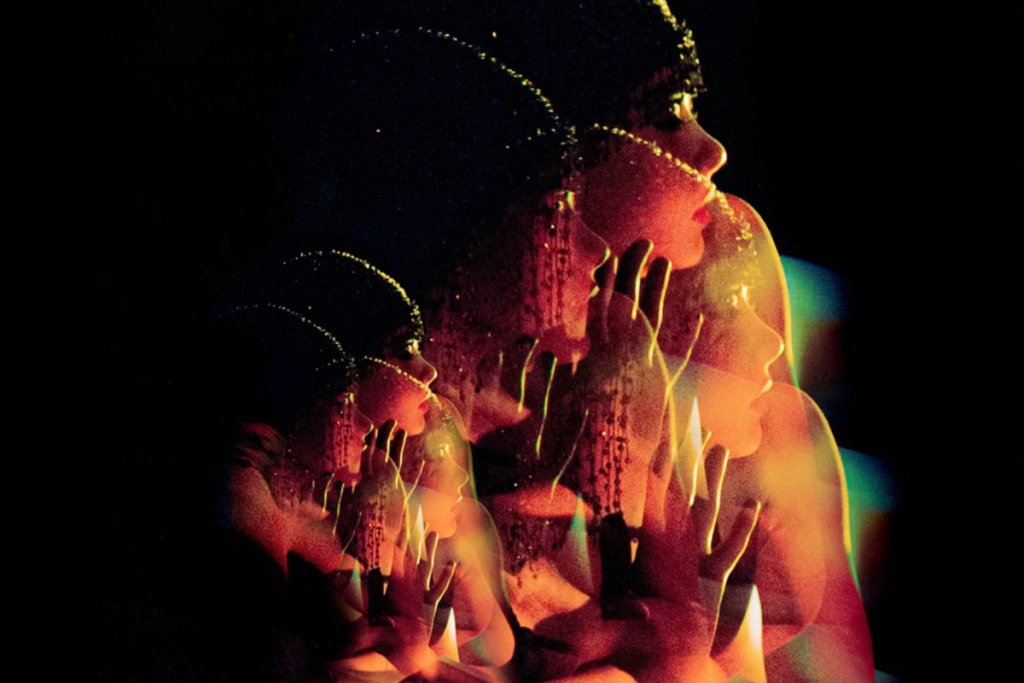 An optical illusion making a dancer appear multiplied