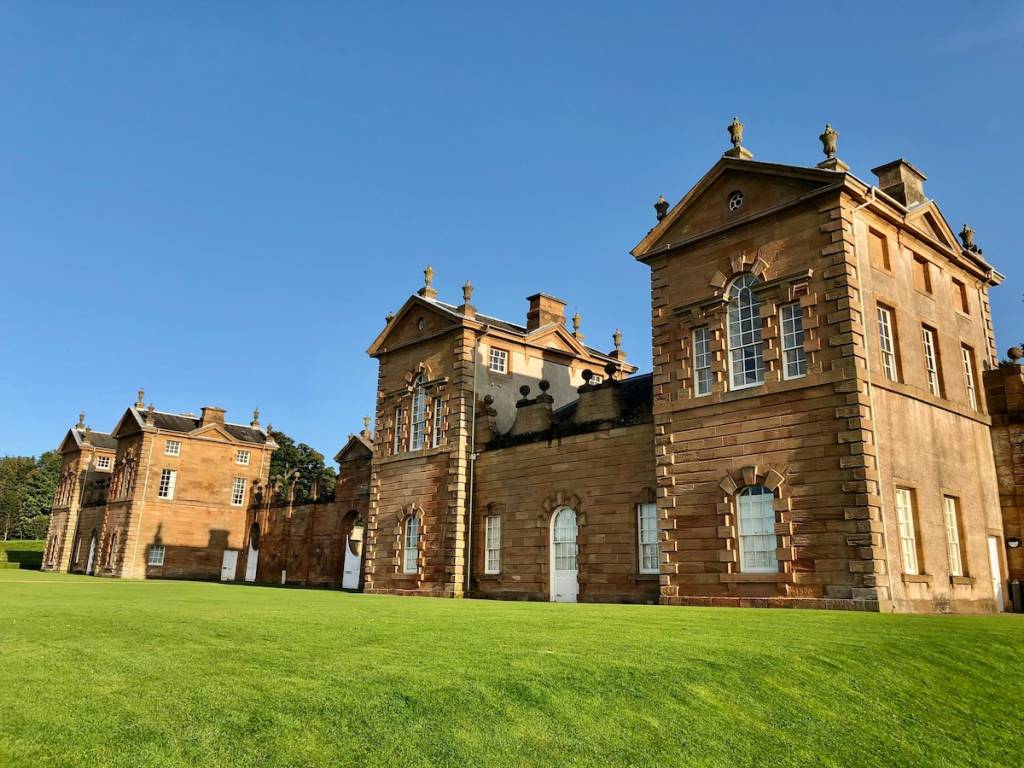 The lawn and front of scenic estate of Chatelherault Country Park