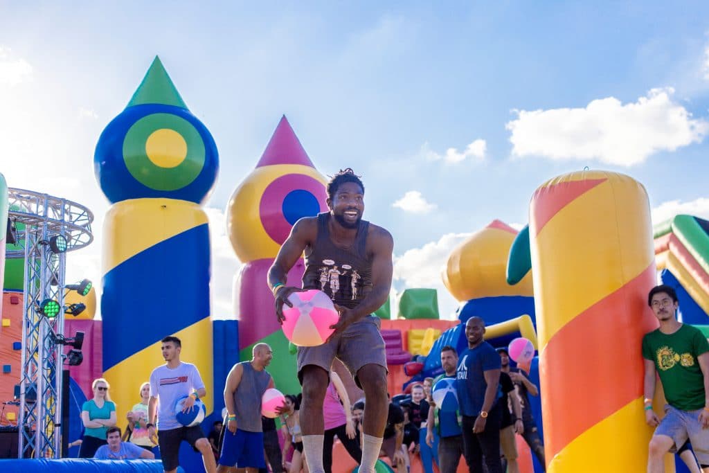 The World’s Largest Inflatable Bouncy Castle Has Added A New Space To Jump Called Sports Slam