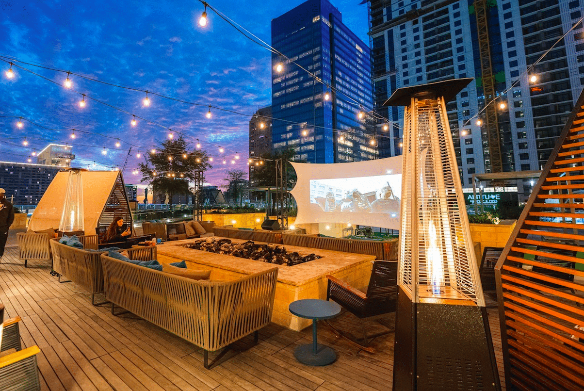 Experience Fireside Rooftop Film Screenings At Sunset Urban Nights Atop