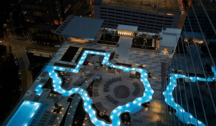 This massive 50,000-square-foot Houston rooftop features a 530-foot Texas-shaped lazy river — and it’s hosting an upbeat ABBA tribute concert