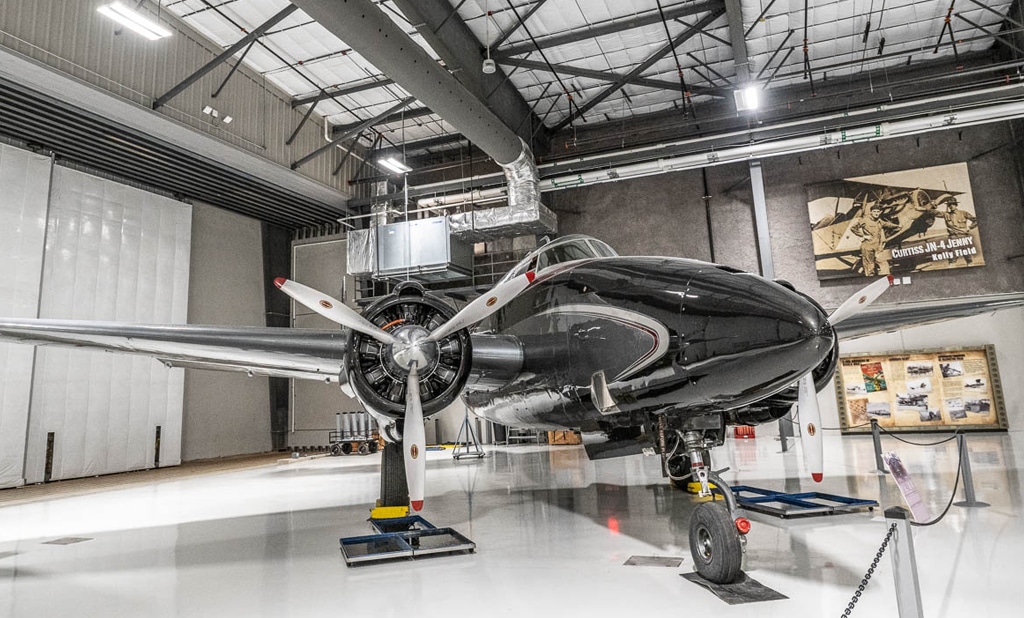 A plane inside the Lone Star Flight Museum, Houston.