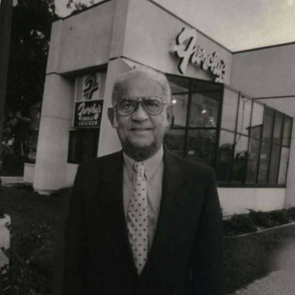 Image shows the founder of Frenchy's Chicken, Percy "Frenchy" Creuzot.