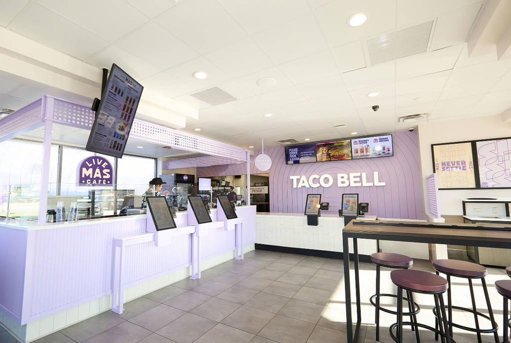 Image shows the interior of Taco Bell's Live Más Café.