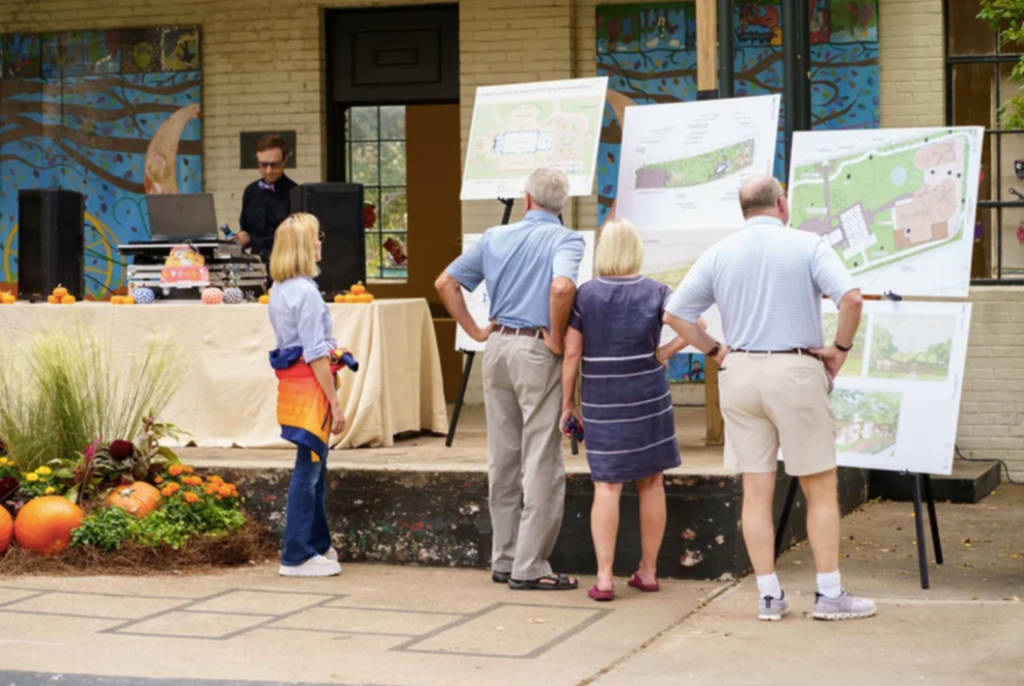 Image shows a pop-up event at Pumpkin Park in River Oaks, Houston