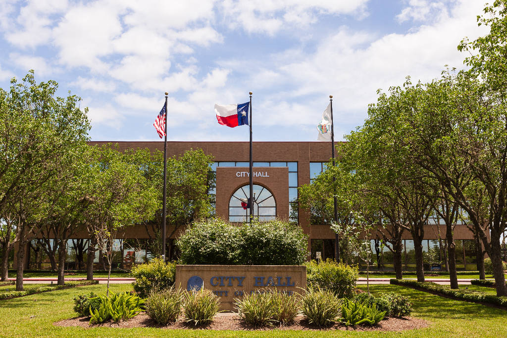 Image shows the City Hall in Pearland, Texas