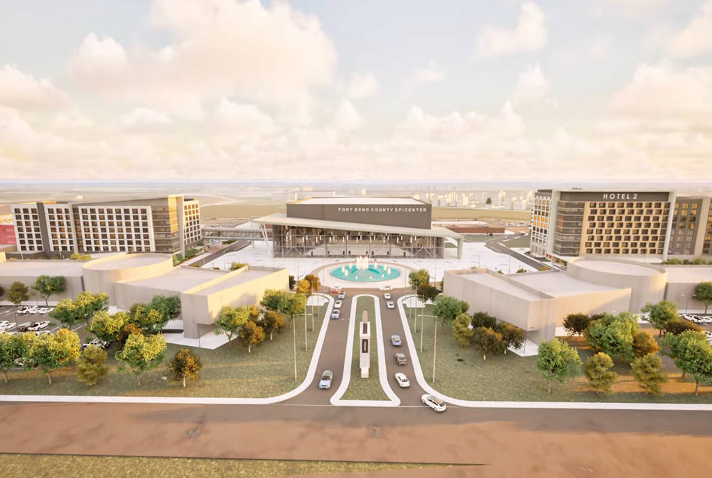 Rendering shows the visual conception of the Fort Bend County Hotel and Convention Center project.