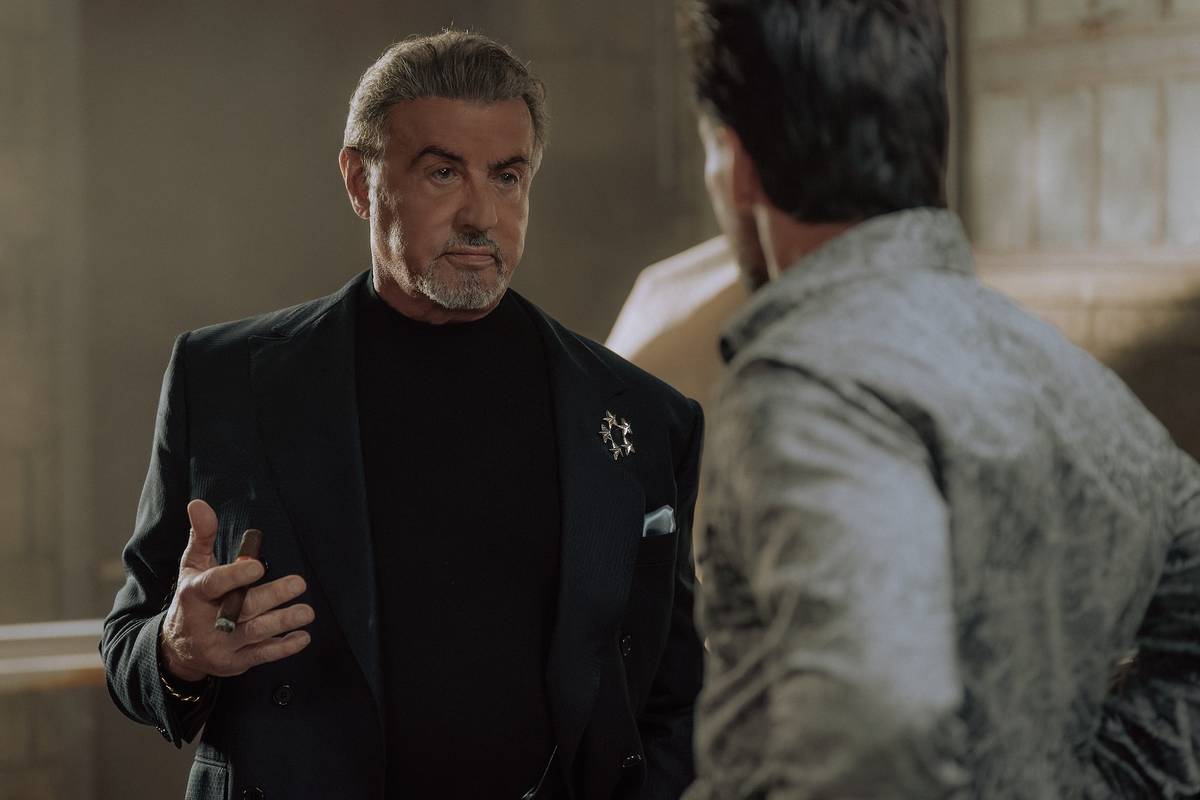 Sylvester Stallone as Dwight and Frank Grillo as Bill Bevilaqua in Tulsa King, episode 2, season 3, streaming on Paramount+, 2025.