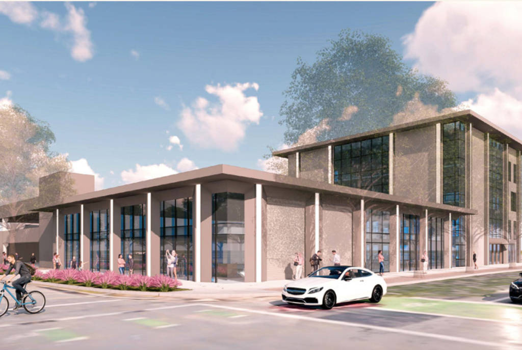 Rendering shows the facade of the coming bar and bistro in Houston.