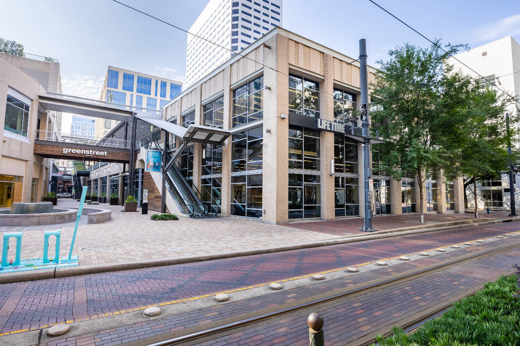 Image shows the street view of GreenStreet in Houston, site of Holidaze at GreenStreet.