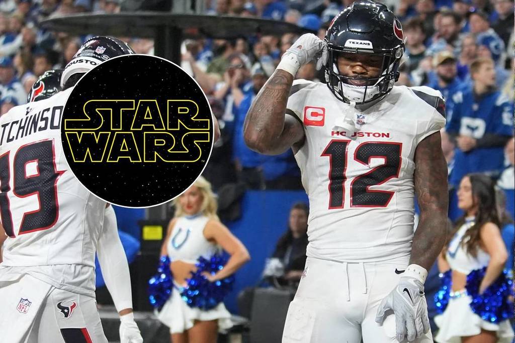 Image shows the Houston Texans playing on Sunday Night Football and the Star Wars logo