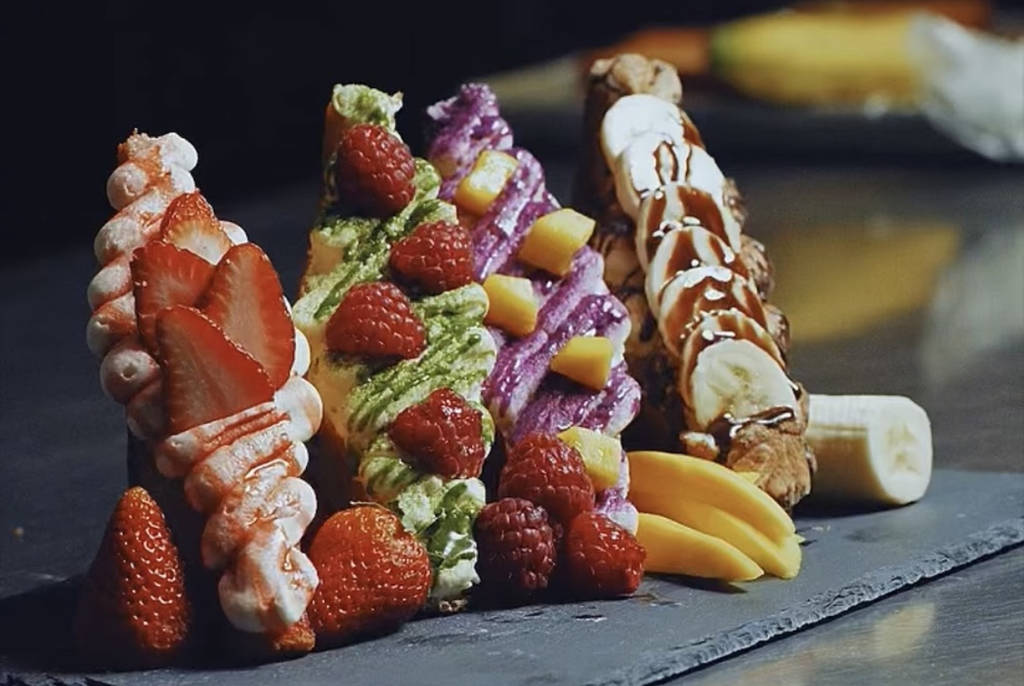 Image shows a plate of Sandoitchi sandwiches.