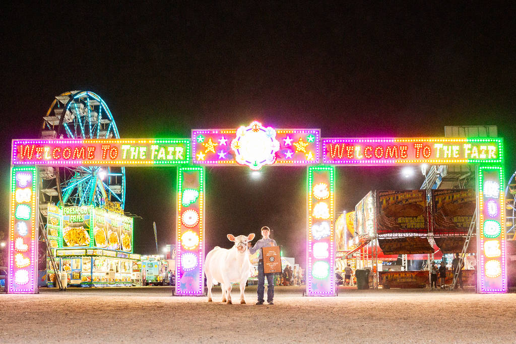 Image shows the gate at the Montgomery County Fair and Rodeo in Houston. 