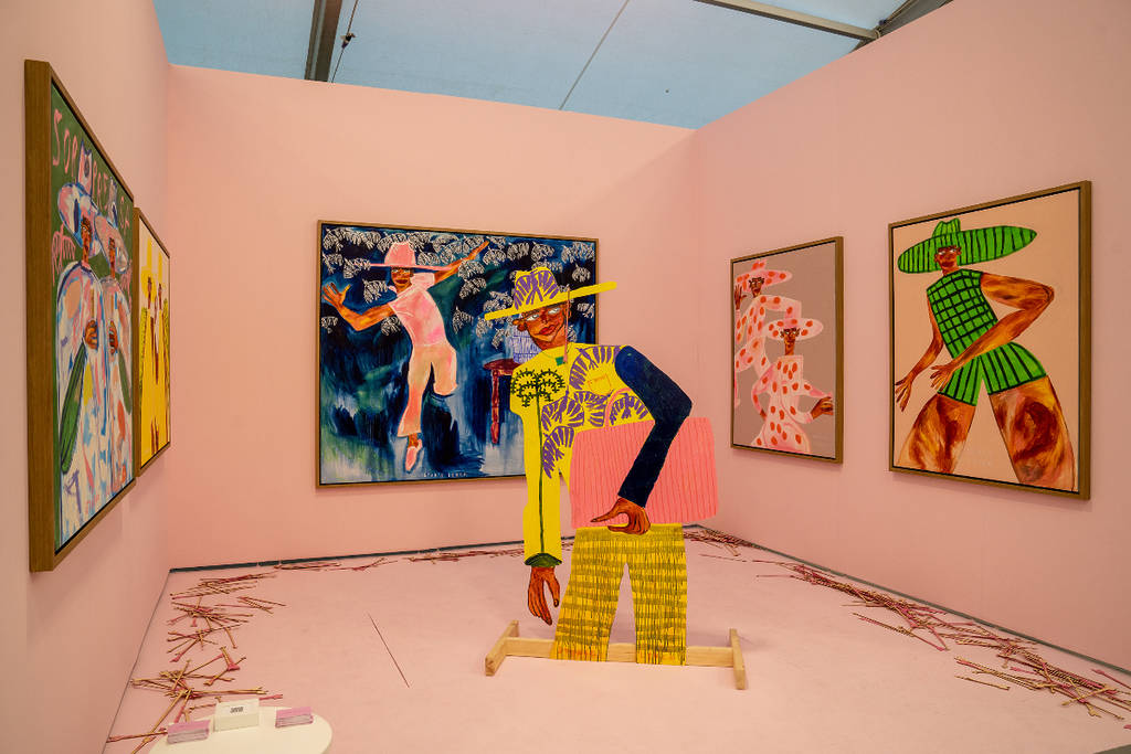 Image shows an art exhibition during Untitled Art Fair